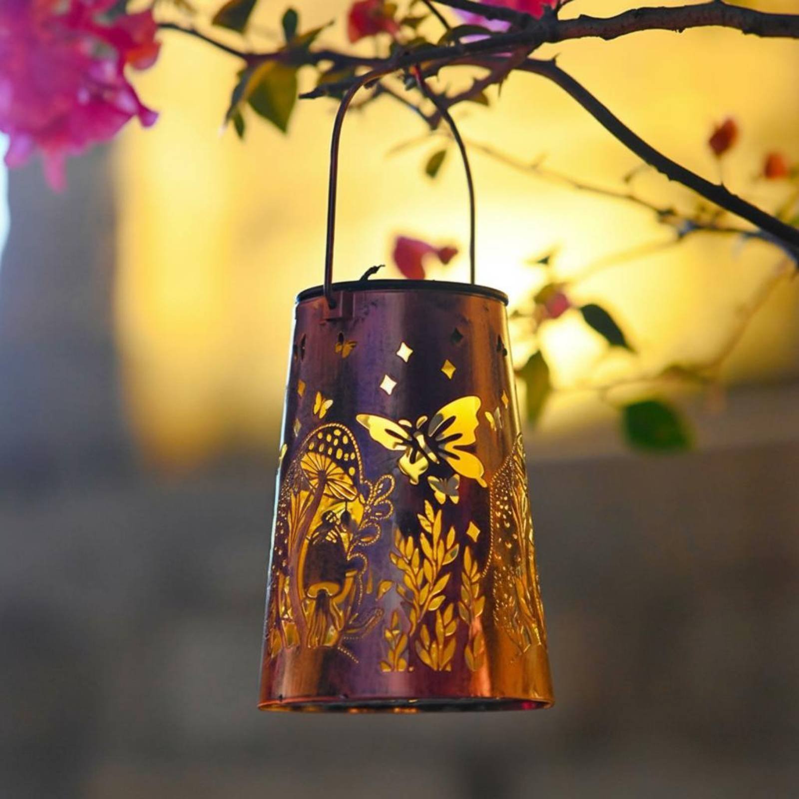 Lighting Design Decor - Lanterna da Giardino con Motivo Floreale,