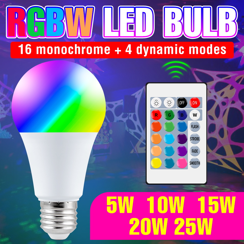 Lighting Decor Home - Lampadina LED RGB 25W E27/E26, Luci