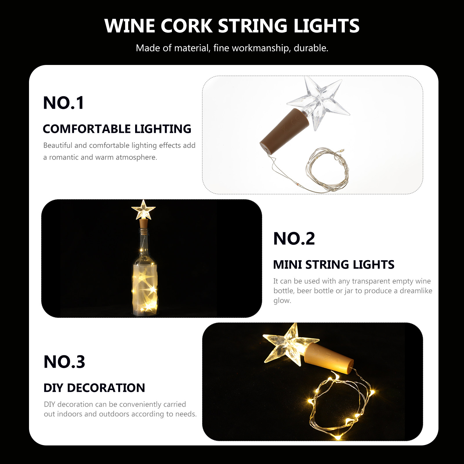 2 Pezzi Luci a Corda LED Fai-d - Decor Lighting Cork recensione e prezzo