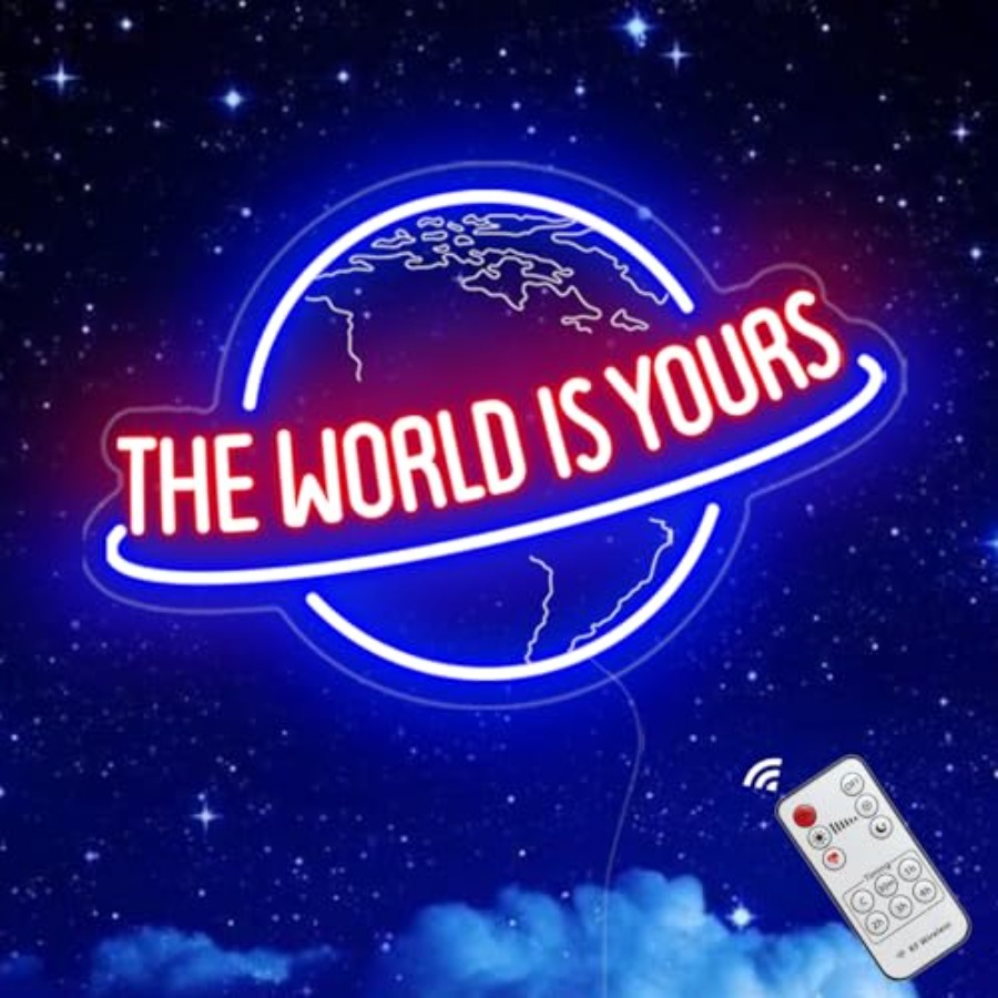 Insegna al Neon 'The World Is  - Lighting World Decor recensione e prezzo