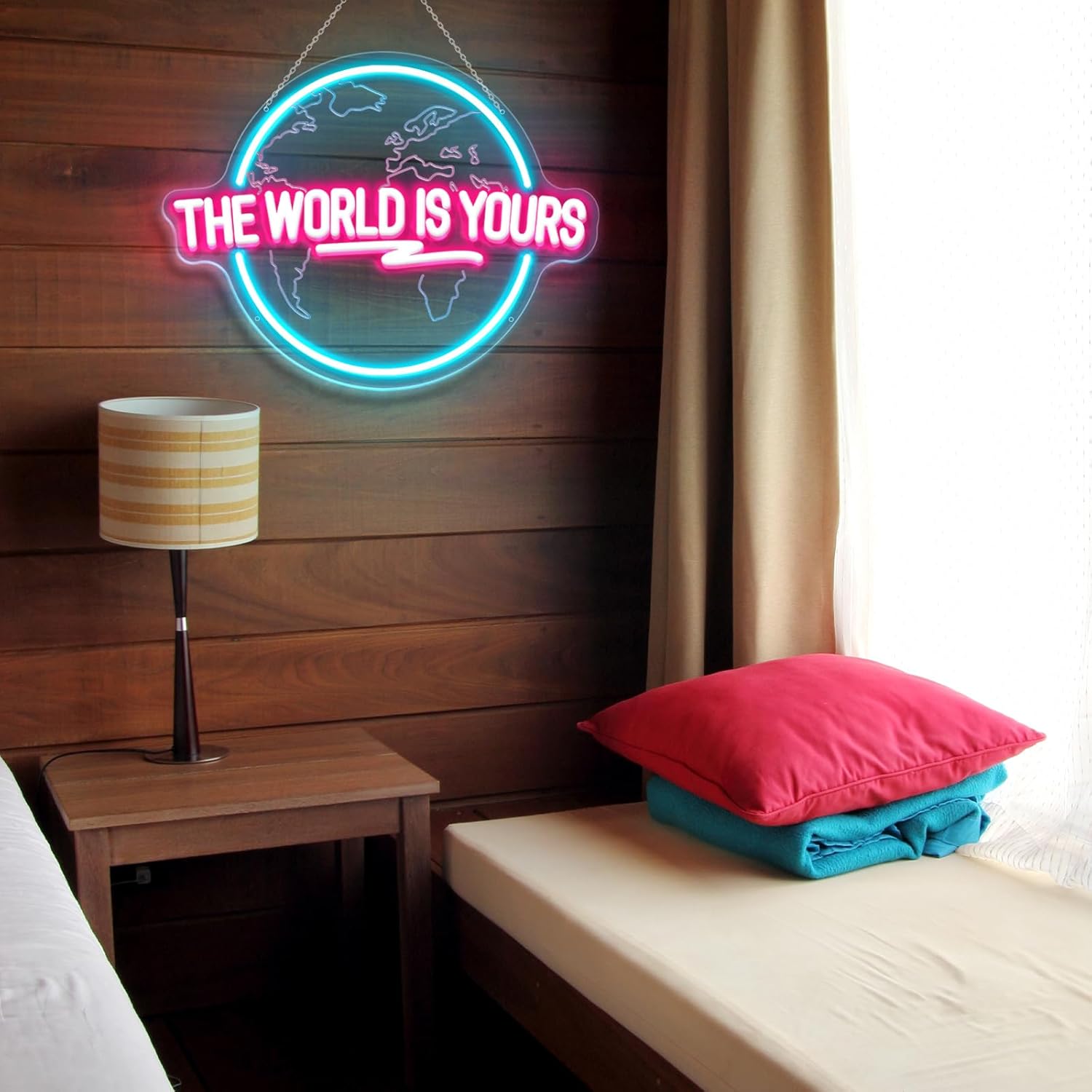Il mondo è il tuo Insegna al n - Lighting World Decor recensione e prezzo